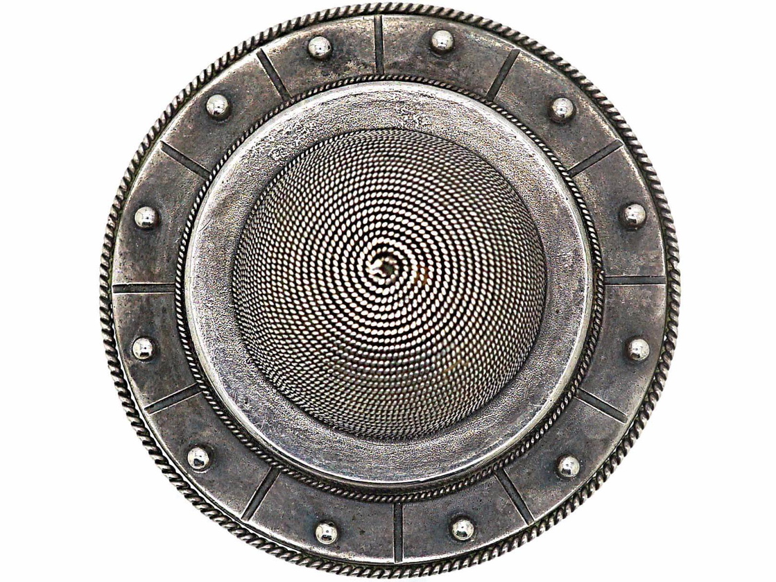 Victorian Silver Target Brooch (877S) | The Antique Jewellery Company