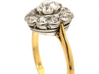 Edwardian 18ct Gold & Platinum, Diamond Daisy Cluster Ring