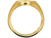 18ct Gold Signet Ring Engraved with a Fleur de Lys & Snake Entwined by Charles Green & Sons