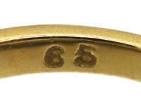 Art Deco 18ct Gold & Platinum, Emerald & Diamond Target Ring