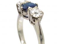 1920s Platinum, Sapphire & Diamond Three Stone Ring