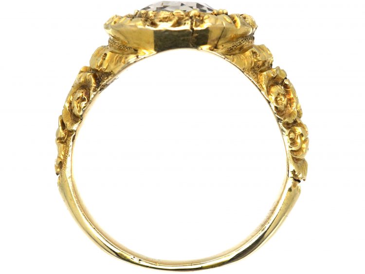 Georgian 18ct Gold & Foiled Rock Crystal Ring