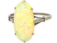Art Deco Platinum & Opal Ring