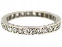 Art Deco Platinum & Diamond Narrow Eternity Ring