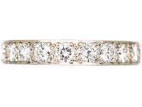 Art Deco Platinum & Diamond Eternity Ring with Engraved Sides