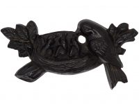 Victorian Jet Brooch of a Bird with her Chicks