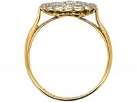 Edwardian 18ct Gold, Platinum & Diamond Cluster Ring