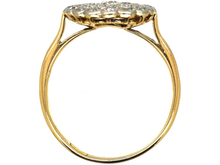 Edwardian 18ct Gold, Platinum & Diamond Cluster Ring