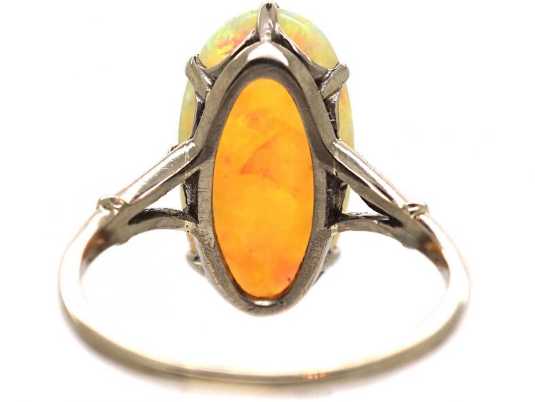 Art Deco Platinum & Opal Ring