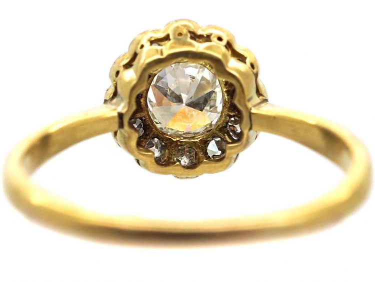 Edwardian 18ct Gold & Platinum, Diamond Daisy Cluster Ring