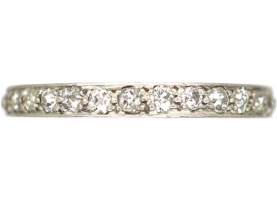 Art Deco Platinum & Diamond Narrow Eternity Ring