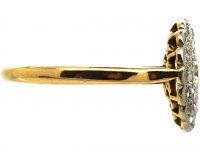 Edwardian 18ct Gold, Platinum & Diamond Cluster Ring