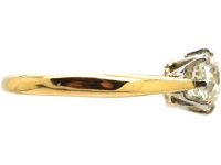 Art Deco 18ct Gold Old Mine Cut Diamond Solitaire Ring