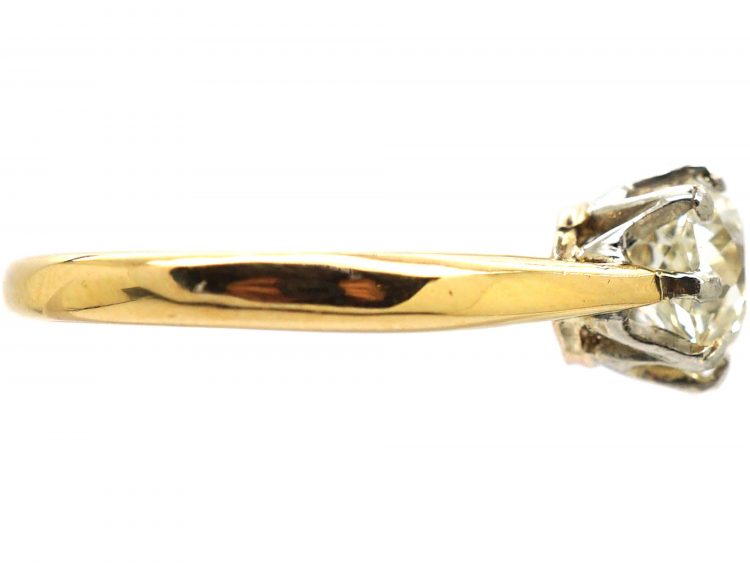 Art Deco 18ct Gold Old Mine Cut Diamond Solitaire Ring