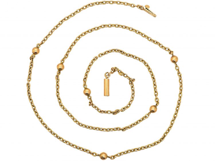 Edwardian 15ct Gold Chain with Bobble Detail