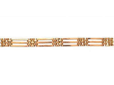 Edwardian 9ct Gold Gate Bracelet with 9ct Gold Padlock