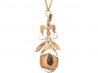Victorian 9ct Gold Pave Set Turquoise Pendant on Chain