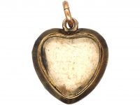 Victorian 9ct Gold & Silver Heart Pave set with Turquoise