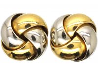 9ct White & Yellow Gold Knot Earrings