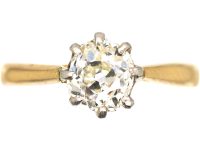 Art Deco 18ct Gold Old Mine Cut Diamond Solitaire Ring