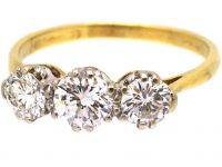 1920s 18ct Gold & Platinum, Three Stone Diamond Ring