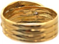Victorian 18ct Gold Snake Ring set with a Diamond & Ruby Eyes