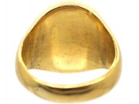 18ct Gold Signet ring with Engraved Dog by Charles Green & Sons