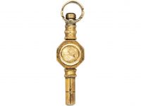 Victorian 9ct Gold Cased Watch Key set with Bloodstone