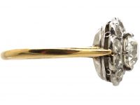 Edwardian 18ct Gold & Platinum, Diamond Daisy Cluster Ring
