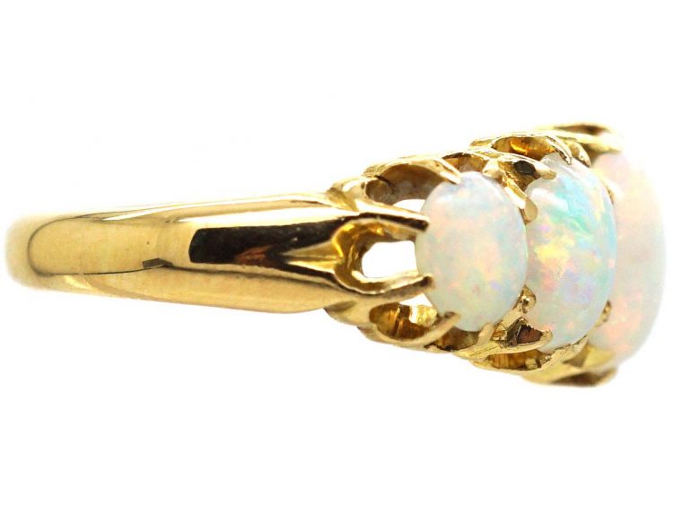 Edwardian 18ct Gold, Five Stone Opal Ring
