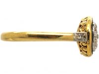 Art Deco 18ct Gold & Platinum, Emerald & Diamond Target Ring