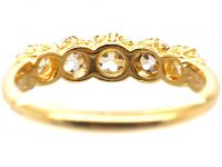 Victorian 18ct Gold & Old Mine Cut Diamond Five Stone Ring