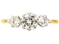 Early 20th Century 18ct Gold & Platinum, Three Stone Diamond Ring