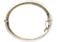 Victorian Silver Bangle with Flowers Motif
