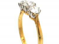 Early 20th Century 18ct Gold & Platinum, Three Stone Diamond Ring