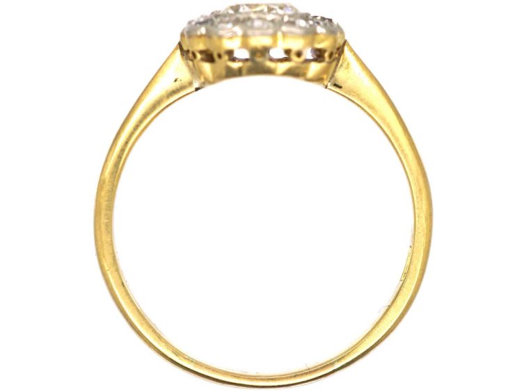 Edwardian 18ct Gold & Platinum, Diamond Daisy Cluster Ring