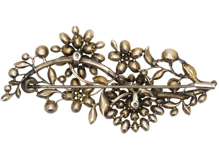 Georgian Almandine Garnet Flower Spray Giardinetti Brooch