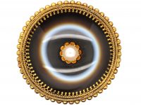 Victorian 18ct Gold & Sardonyx Pendant Brooch & Pendant set with a Natural Pearl