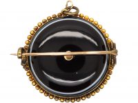 Victorian 18ct Gold & Sardonyx Pendant Brooch & Pendant set with a Natural Pearl