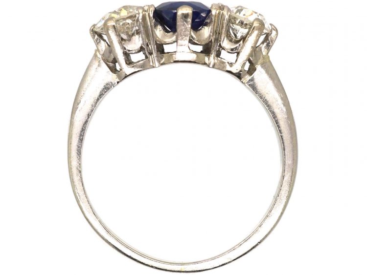 1920s Platinum, Sapphire & Diamond Three Stone Ring