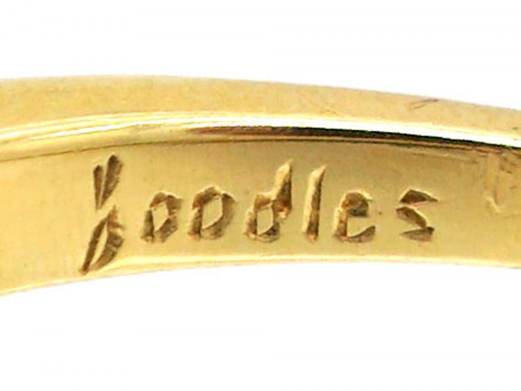18ct Gold & Platinum, Square Cut Emerald & Diamond Ring by Boodles