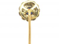 Edwardian 15ct Gold & Platinum, Diamond & Sapphire Cluster Tie Pin
