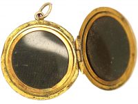 Edwardian 9ct Back & Front Round Locket with Swallow Motif