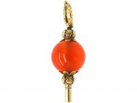 Georgian Large 15ct Gold Cased Watch Key set with Carnelian
