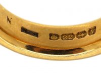 22ct Gold Wide Wedding Ring Assayed in 1920