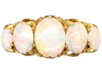 Edwardian 18ct Gold, Five Stone Opal Ring