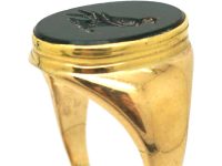 Victorian 18ct Gold & Bloodstone Ring with Bird Intaglio