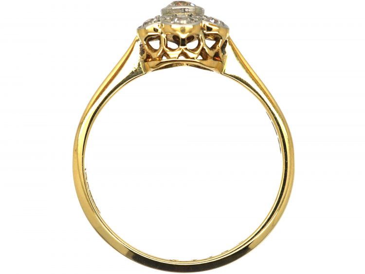 Edwardian 18ct Gold & Platinum, Diamond Daisy Cluster Ring