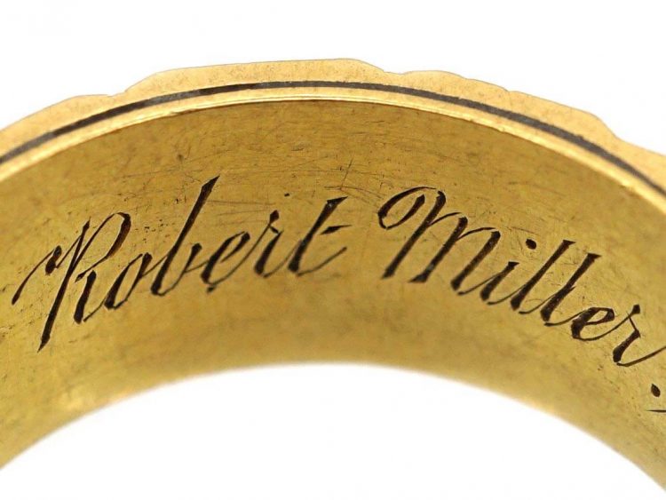 Georgian 18ct Gold & Black Enamel Memorial Ring
