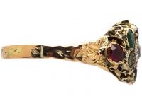 Victorian 9ct Gold Ring set with Gemstones That Spell Dearest